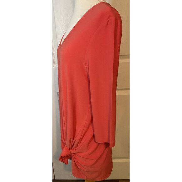 Alisha D Coral Orange Tunic Top Blouse Size Small - Picture 3 of 4